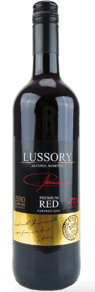 Botella de vino tempranillo sin alchol