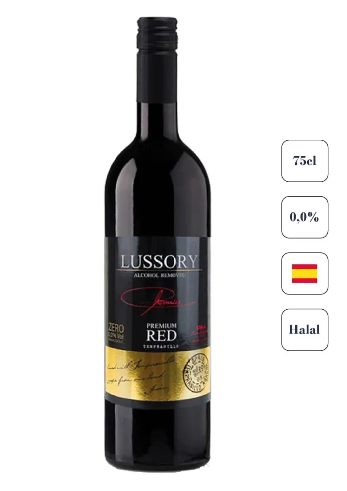 Botella de vino tempranillo sin alchol