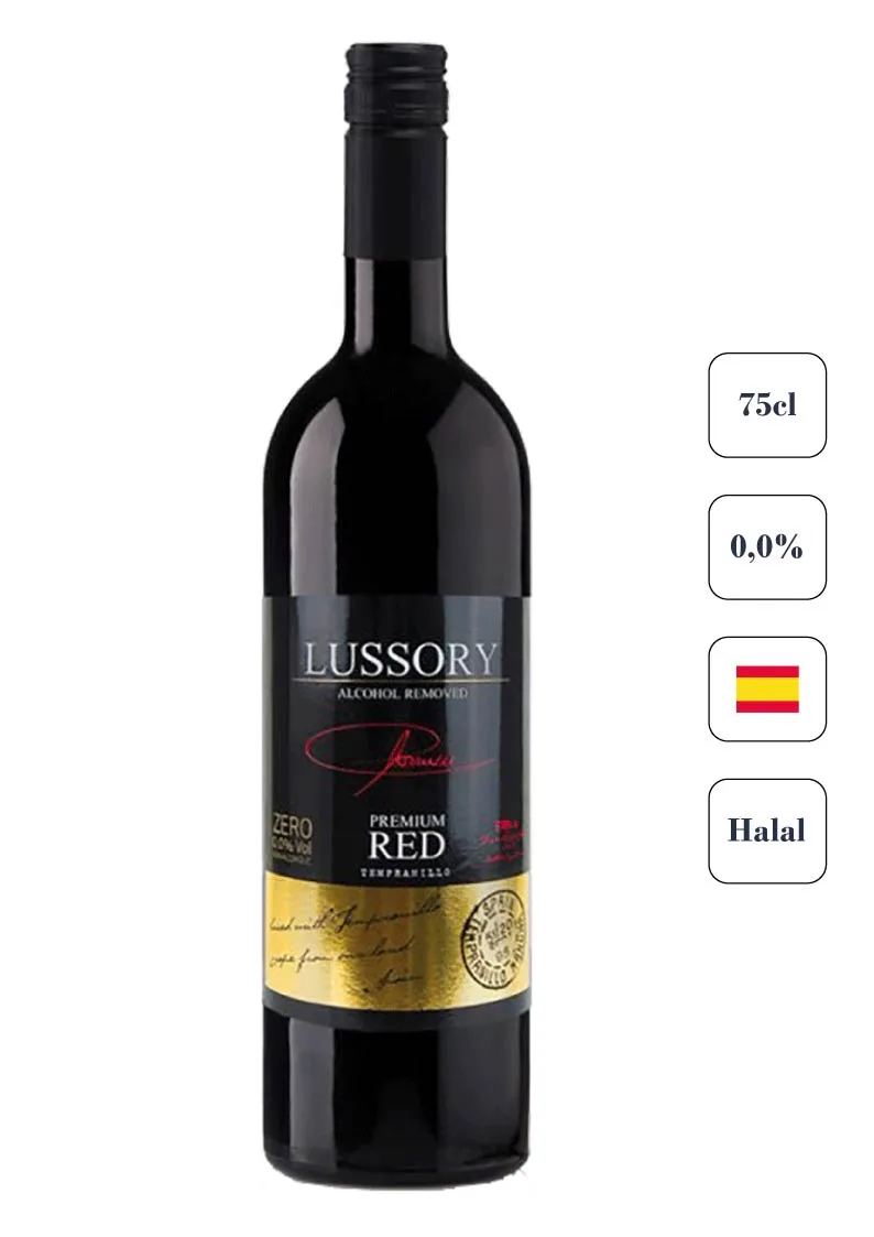 Botella de vino tempranillo sin alchol